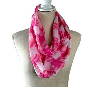 Infinity Scarf Pink and White Checker Pattern
